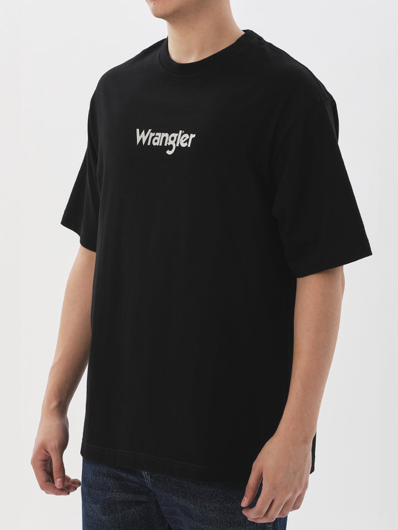 เสื้อยืดแขนสั้นผู้ชาย RELAXED FIT สีดำ