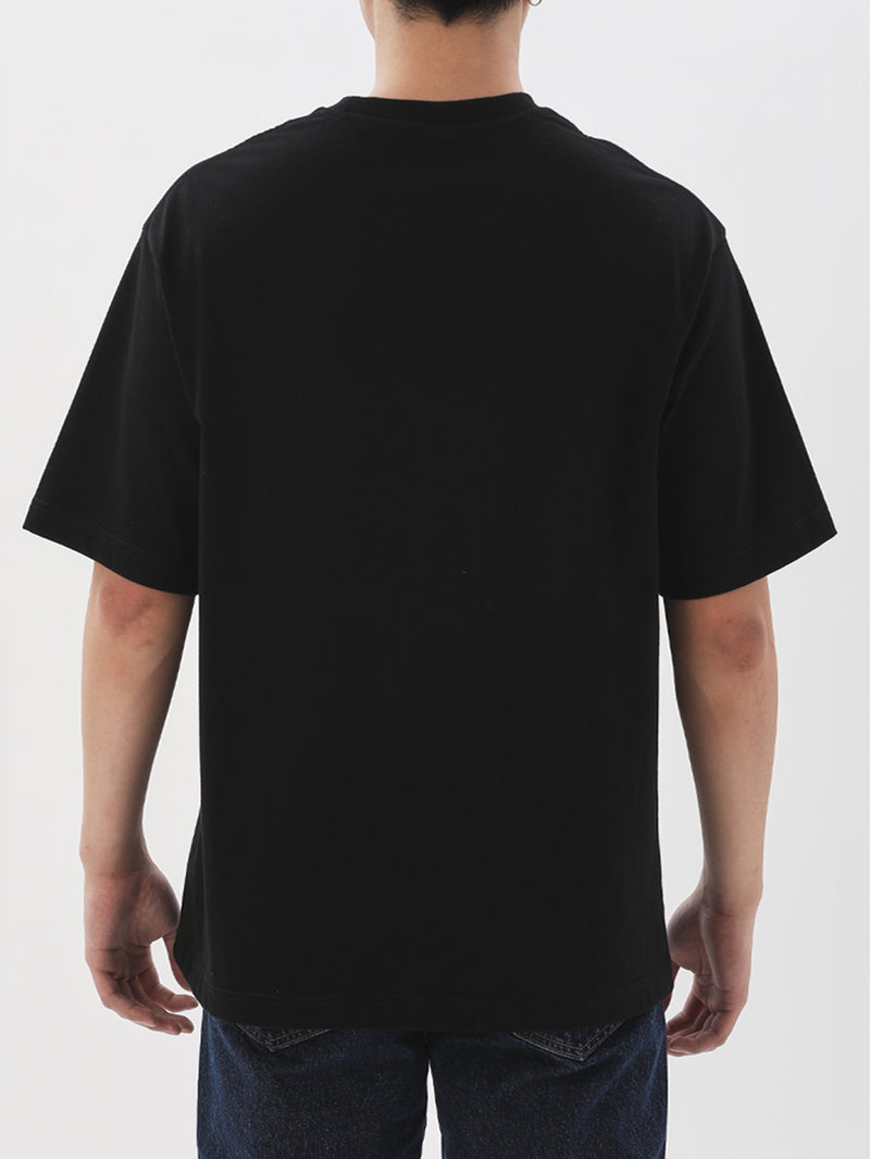 เสื้อยืดแขนสั้นผู้ชาย RELAXED FIT สีดำ