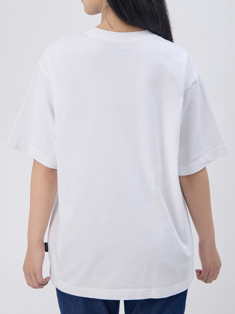 เสื้อยืดแขนสั้นผู้หญิง คอลเลคชั่น EVERYDAY RELAXED FIT สีขาว