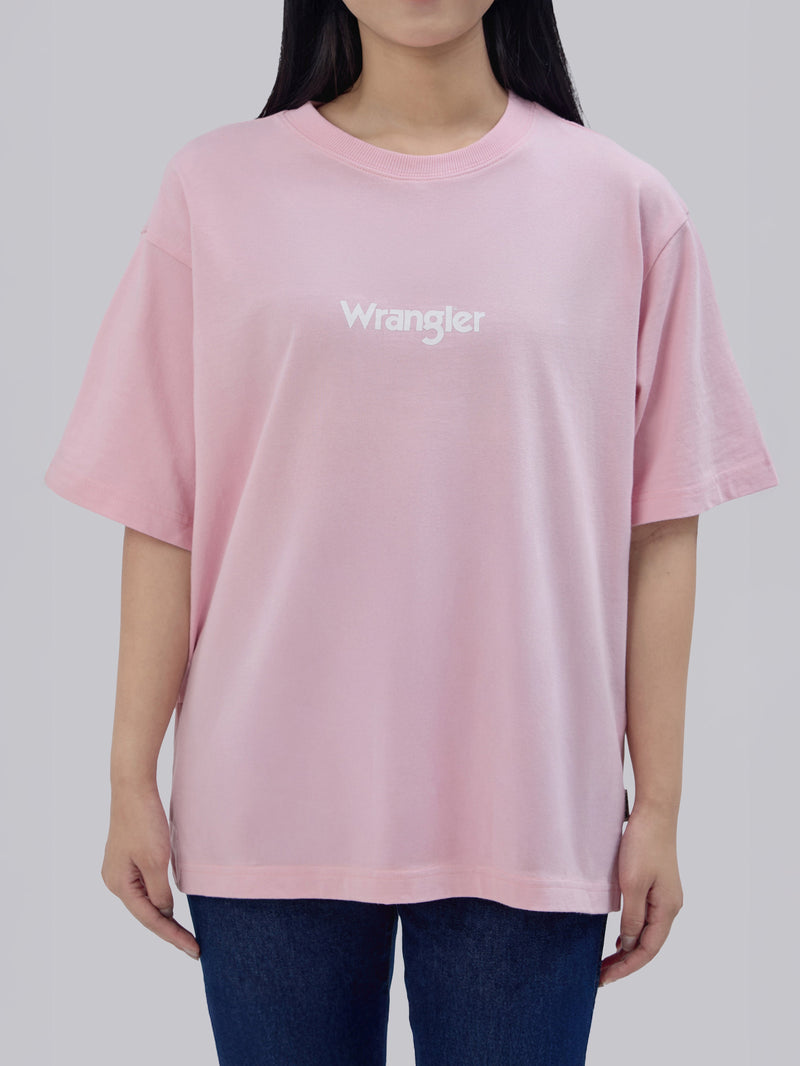 เสื้อยืดแขนสั้นผู้หญิง คอลเลคชั่น EVERYDAY RELAXED FIT สีชมพู