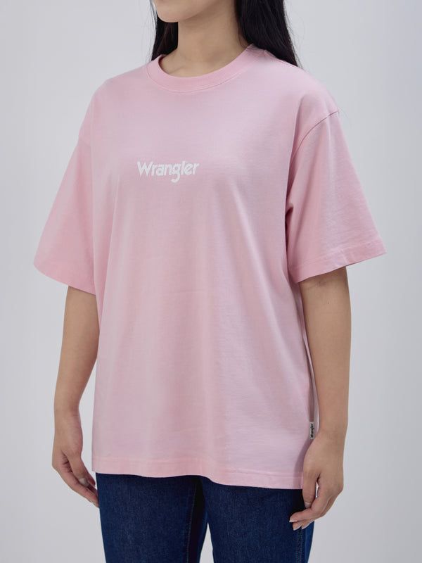 เสื้อยืดแขนสั้นผู้หญิง คอลเลคชั่น EVERYDAY RELAXED FIT สีชมพู