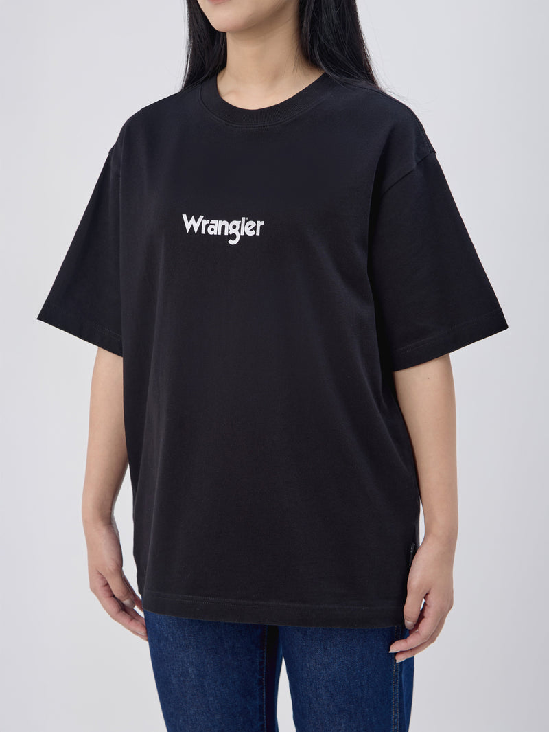 เสื้อยืดแขนสั้นผู้หญิง คอลเลคชั่น EVERYDAY RELAXED FIT สีดำ