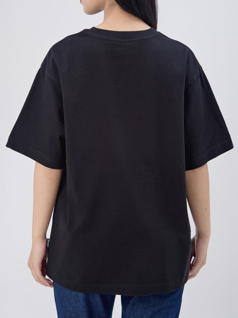 เสื้อยืดแขนสั้นผู้หญิง คอลเลคชั่น EVERYDAY RELAXED FIT สีดำ