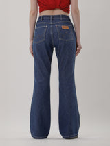 กางเกงยีนส์ผู้หญิง คอลเลคชั่น EVERYDAY WITH WRANGLER BOOTCUT FIT เอวสูง ทรงขาม้า สียีนส์กลาง