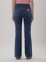 กางเกงยีนส์ผู้หญิง คอลเลคชั่น EVERYDAY WITH WRANGLER BOOTCUT FIT เอวสูง ทรงขาม้า สียีนส์กลาง
