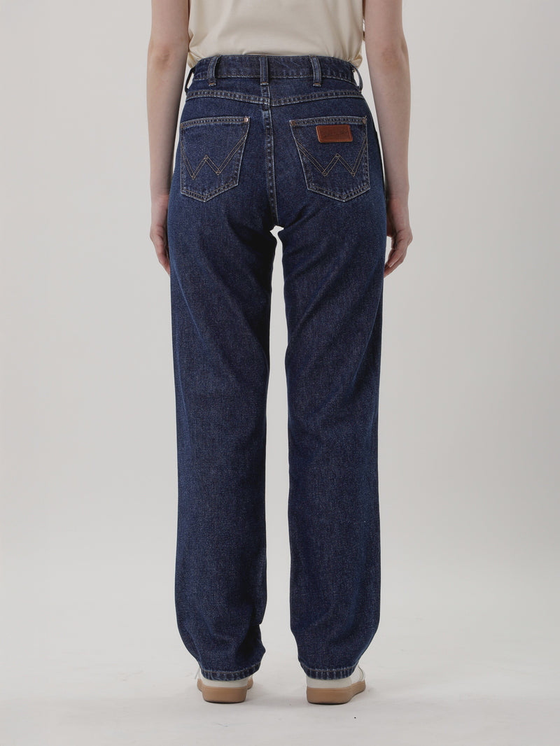 กางเกงยีนส์ผู้หญิง คอลเลคชั่น EVERYDAY WITH WRANGLER MOM FIT เอวสูง ทรงตรง สียีนส์เข้ม