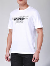 เสื้อยืดแขนสั้นผู้ชาย ทรงตรง สีขาว