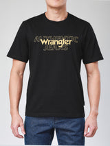 เสื้อยืดแขนสั้นผู้ชาย ทรงตรง สีดำ