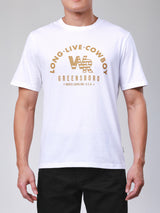 เสื้อยืดแขนสั้นผู้ชาย ทรงตรง สีขาว