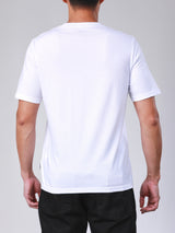 เสื้อยืดแขนสั้นผู้ชาย ทรงตรง สีขาว