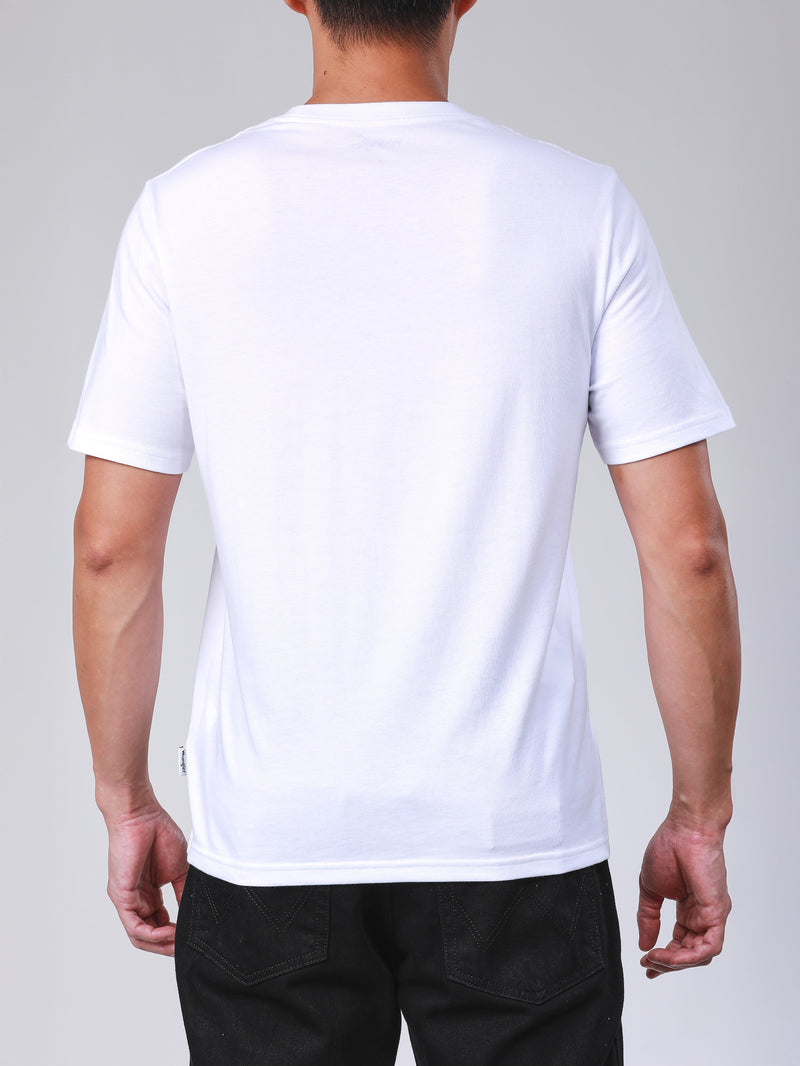 เสื้อยืดแขนสั้นผู้ชาย ทรงตรง สีขาว