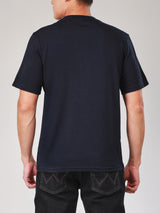 เสื้อยืดแขนสั้นผู้ชาย ทรงตรง สีกรมท่า