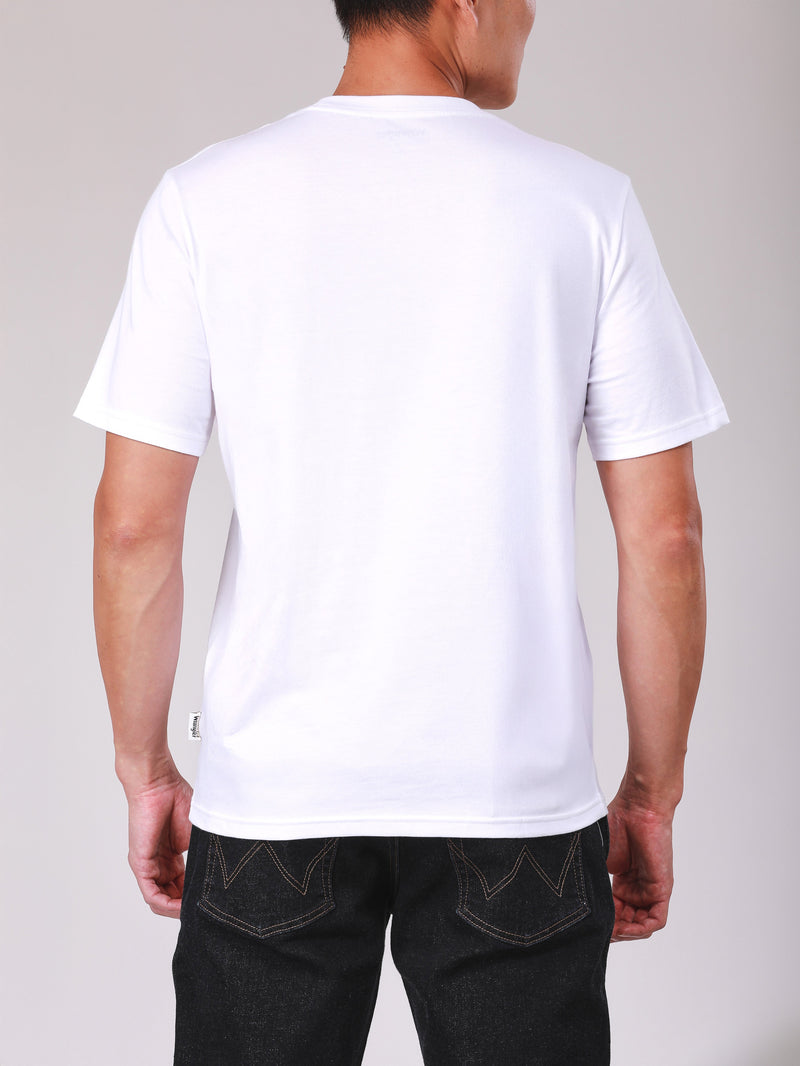 เสื้อยืดแขนสั้นผู้ชาย ทรงตรง สีขาว