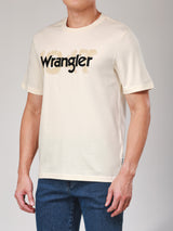 เสื้อยืดแขนสั้นผู้ชาย ทรงตรง สีเบจ