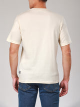 เสื้อยืดแขนสั้นผู้ชาย ทรงตรง สีเบจ