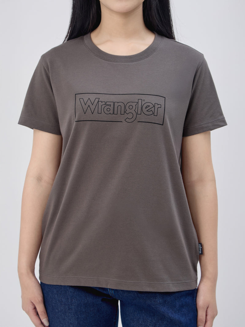 เสื้อยืดแขนสั้นผู้หญิง ทรงตรง สีเทา