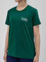 เสื้อยืดแขนสั้นผู้หญิง ทรงตรง สีเขียว