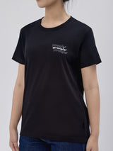 เสื้อยืดแขนสั้นผู้หญิง ทรงตรง สีดำ