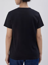 เสื้อยืดแขนสั้นผู้หญิง ทรงตรง สีดำ