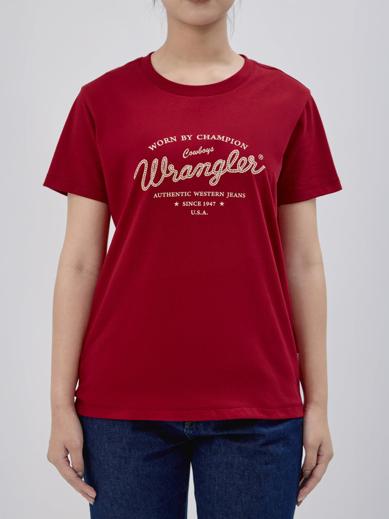 REGULAR FIT WOMEN'S SHORT SLEEVE T-SHIRT RED