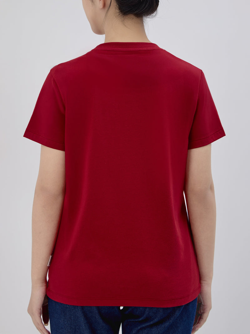 REGULAR FIT WOMEN'S SHORT SLEEVE T-SHIRT RED