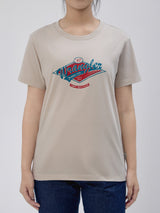 เสื้อยืดแขนสั้นผู้หญิง ทรงตรง สีเบจ