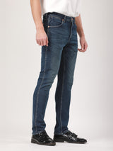 กางเกงยีนส์ผู้ชาย คอลเลคชั่น BIKER LOOK LARSTON FIT เอวต่ำ ทรงเข้ารูป สียีนส์กลาง