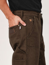 กางเกงขายาวผู้ชาย คอลเลคชั่น BIKER LOOK DOUBLE KNEE WORKWEAR เอวกลาง ทรงตรง สีน้ำตาล