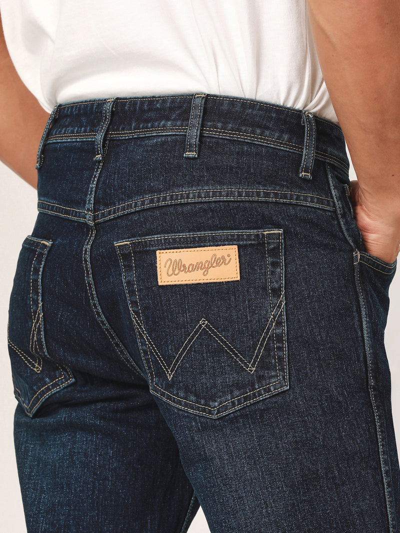 กางเกงยีนส์ผู้ชาย คอลเลคชั่น BIKER LOOK TEXAS TAPER FIT เอวกลาง ทรงตรง สียีนส์กลาง