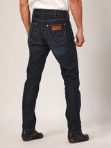 GREENSBORO FIT BIKER LOOK COLLECTION MID RISE REGULAR MEN'S JEANS DARK INDIGO