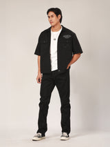 GREENSBORO FIT BIKER LOOK COLLECTION MID RISE REGULAR MEN'S JEANS BLACK