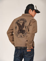 เสื้อแจ็คเก็ตผู้ชาย คอลเลคชั่น BIKER LOOK ทรงตรง สีน้ำตาล