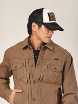 เสื้อแจ็คเก็ตผู้ชาย คอลเลคชั่น BIKER LOOK ทรงตรง สีน้ำตาล