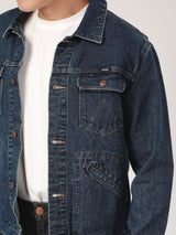 เสื้อแจ็คเก็ตผู้ชาย คอลเลคชั่น BIKER LOOK ทรงตรง สียีนส์กลาง