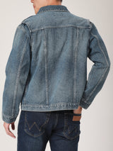 เสื้อแจ็คเก็ตผู้ชาย คอลเลคชั่น BIKER LOOK ทรงตรง สียีนส์กลาง