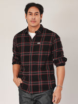 REGULAR FIT MEN'S LONG SLEEVE SHIRT BLACK