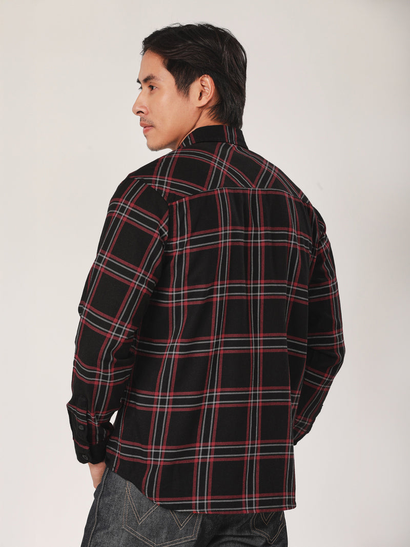 REGULAR FIT MEN'S LONG SLEEVE SHIRT BLACK