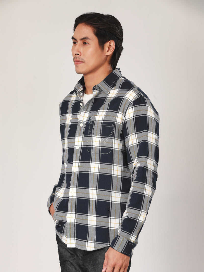 REGULAR FIT MEN'S LONG SLEEVE SHIRT NAVY