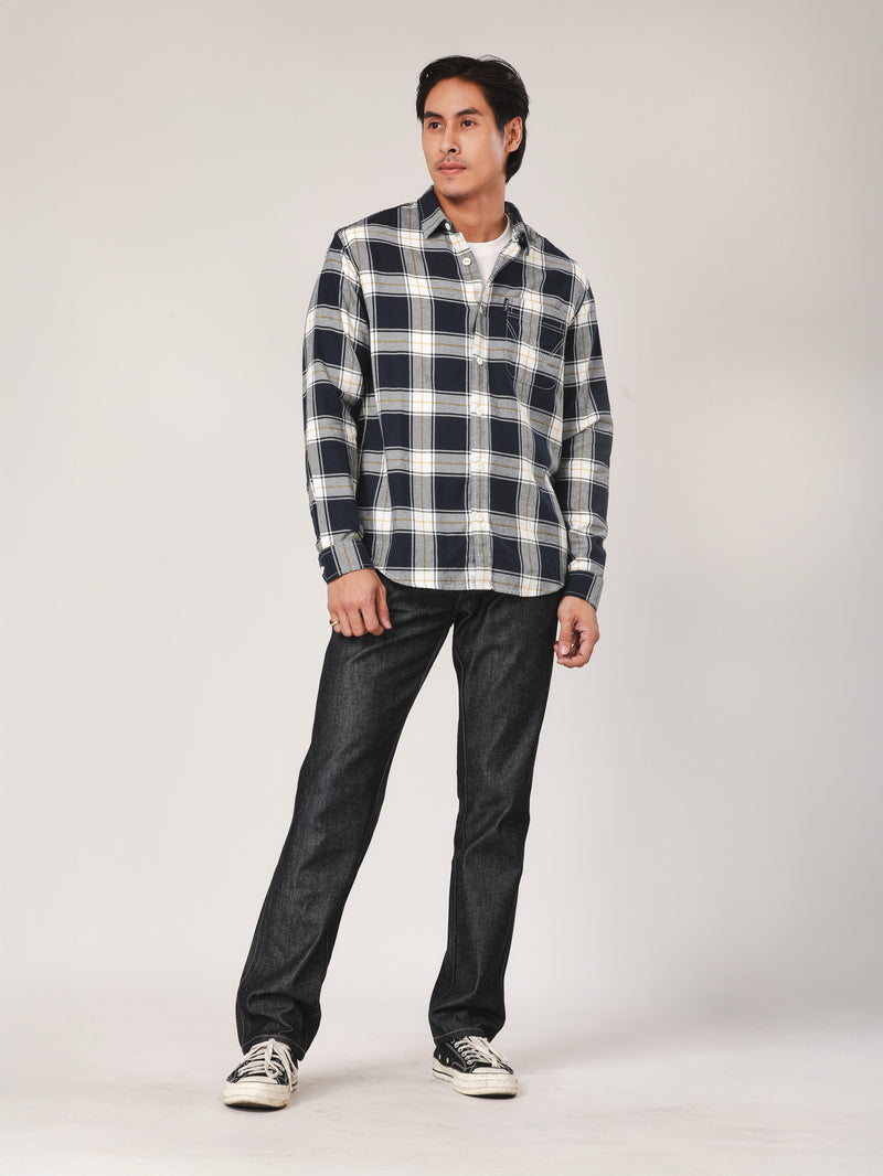 REGULAR FIT MEN'S LONG SLEEVE SHIRT NAVY