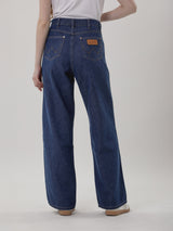 กางเกงยีนส์ผู้หญิง คอลเลคชั่น EVERYDAY WITH WRANGLER LOOSE FIT เอวสูง ทรงหลวม สียีนส์กลาง