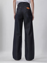 กางเกงยีนส์ผู้หญิง LOOSE FIT เอวสูง ทรงหลวม สียีนส์เข้ม