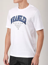 เสื้อยืดแขนสั้นผู้ชาย ทรงตรง สีขาว