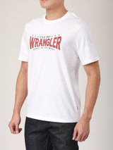 เสื้อยืดแขนสั้นผู้ชาย ทรงตรง สีขาว