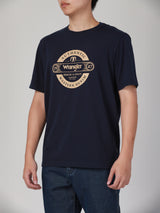 เสื้อยืดแขนสั้นผู้ชาย ทรงตรง สีกรมท่า