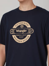 เสื้อยืดแขนสั้นผู้ชาย ทรงตรง สีกรมท่า