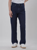 กางเกงยีนส์ผู้หญิง MOM FIT เอวสูง ทรงตรง สียีนส์เข้ม