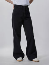 กางเกงยีนส์ผู้หญิง LOOSE FIT เอวสูง ทรงหลวม สีดำ