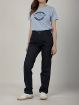 เสื้อยืดแขนสั้นผู้หญิง ทรงตรง สีฟ้า