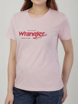 เสื้อยืดแขนสั้นผู้หญิง ทรงตรง สีชมพู