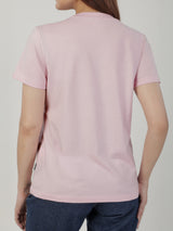 เสื้อยืดแขนสั้นผู้หญิง ทรงตรง สีชมพู